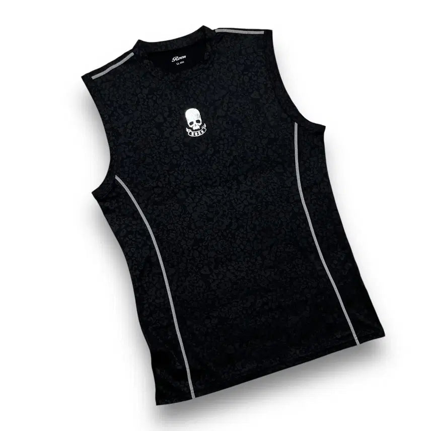 [BUNJANG] Roen Leopard Skull Rock Chic Sleeveless T-Shirt / Roen Leopard Skull Rock Chic Sleeveless