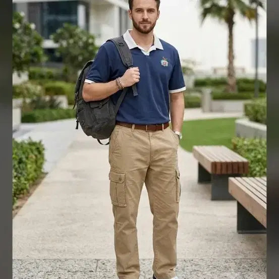 [BUNJANG] Malbon Navy Short Sleeve Polo T-Shirt Size 105 / Malbon 네이비 반팔 카라티 105
