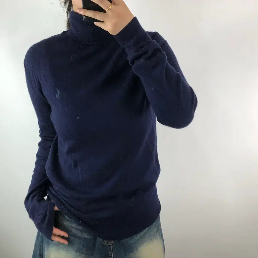 [BUNJANG] Polo Ralph Lauren Navy Wool Turtleneck Knit Sweater / [S] 폴로 네이비 울 터틀넥 니트