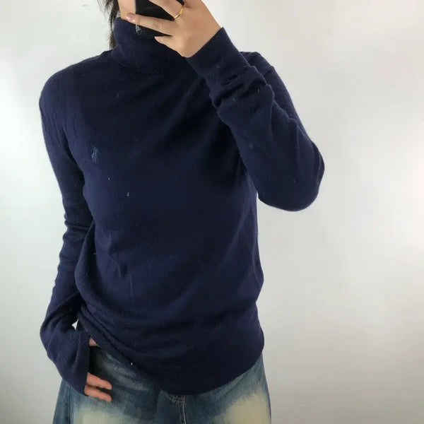 [BUNJANG] Polo Ralph Lauren Navy Wool Turtleneck Knit Sweater / [S] 폴로 네이비 울 터틀넥 니트