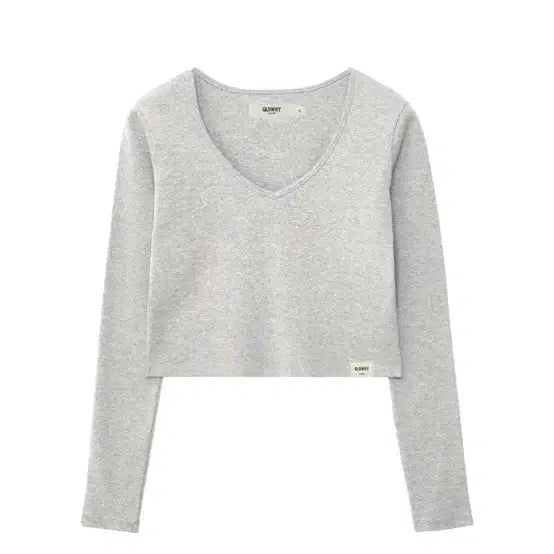 [BUNJANG] Glony Classic V-Neck Long Sleeve Melange Grey / 글로니 classic v-neck long sleeve 멜란그레이 새상품