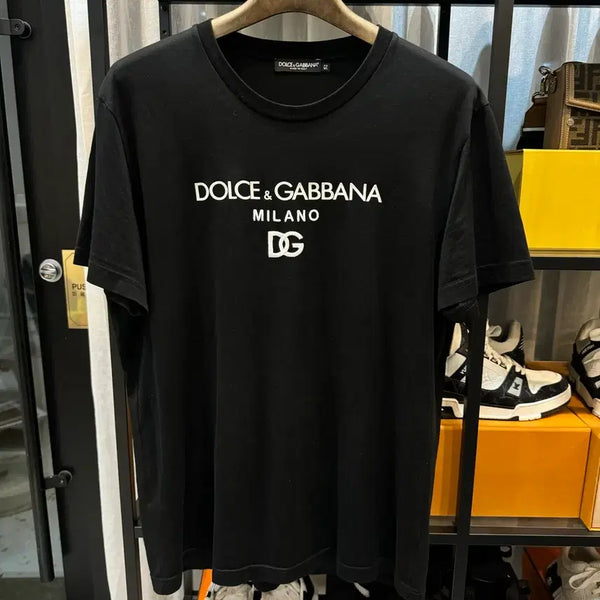 [BUNJANG] Dolce & Gabbana Logo Short Sleeve T-Shirt Black Size 52 / [정품/52사이즈] 돌체앤가바나 로고 반팔 블랙
