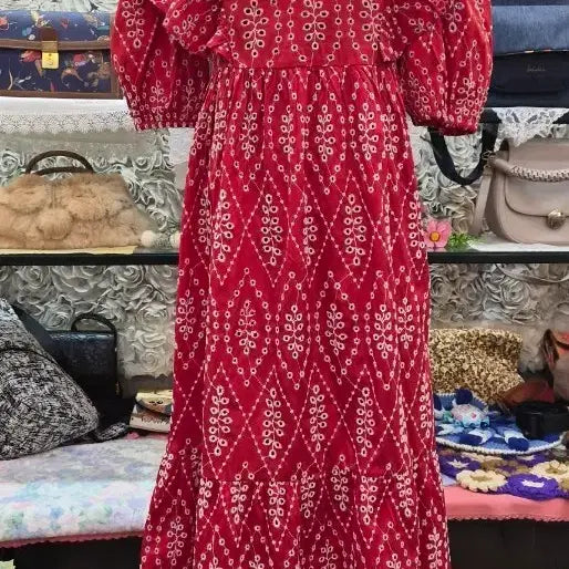 [BUNJANG] ZARA Punching Frill Long Dress (Size 55) / ZARA 자라 펀칭 프릴 롱원피스 55