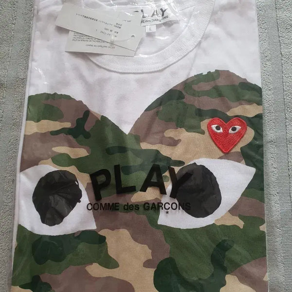 [BUNJANG] Comme des Garçons Play Camo T-Shirt (Size L) / 꼼데가르송 플레이 카모 반팔 티셔츠 L