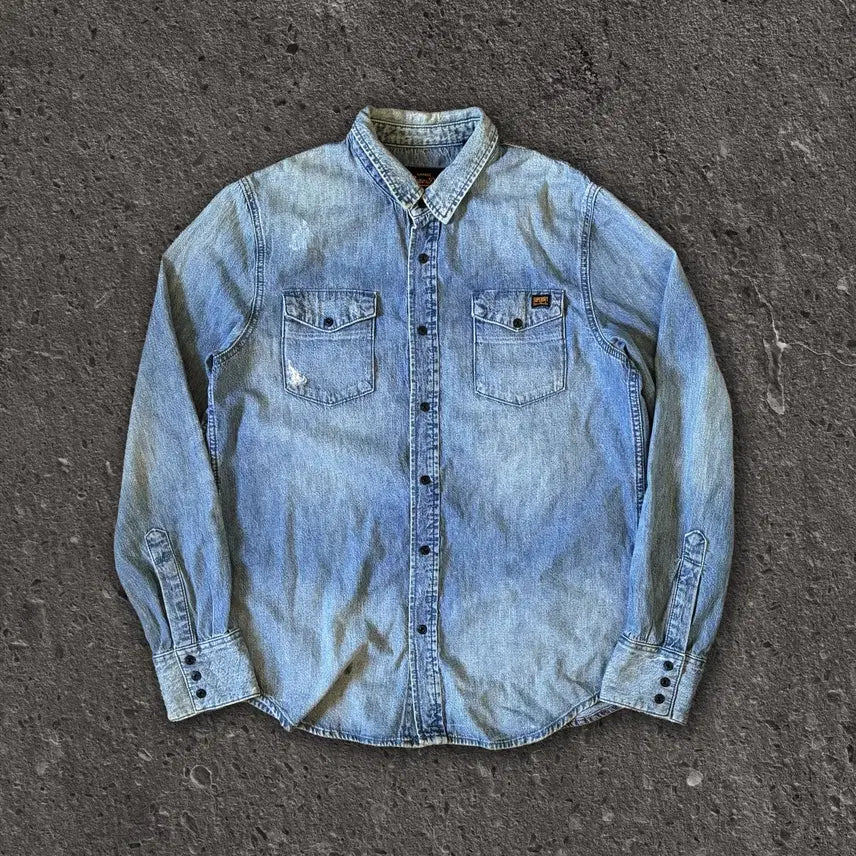 [BUNJANG] Superdry Denim Shirt / L) 수퍼드라이 데님셔츠