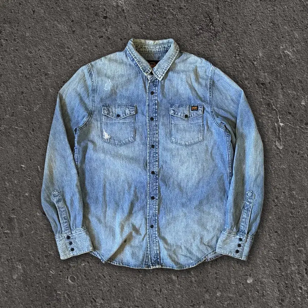 [BUNJANG] Superdry Denim Shirt / L) 수퍼드라이 데님셔츠
