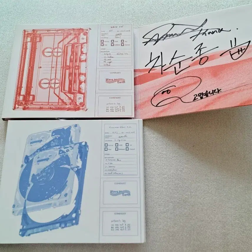 [BUNJANG] wave to earth Signed 0.01 & 0.02 Bundle Set / 웨이브투어스 사안 앨범 wave to earth 0.01 친필사인 0.02 세트 일괄