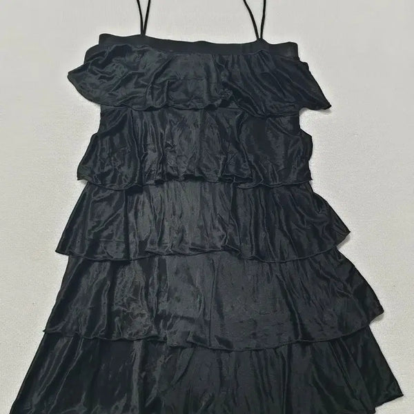 [BUNJANG] Guess Black Frill Ruffle Tank Dress L / 게스 블랙 프릴 캉캉 끈나시 원피스 L 여성95