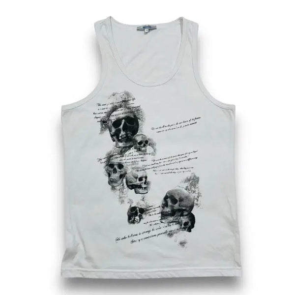 [BUNJANG] RODDLE Punk Skull Lettering Sleeveless T-Shirt / RODDLE Punk Skull Lettering Sleeveless