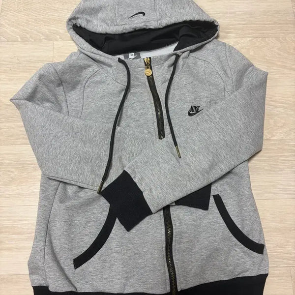 [BUNJANG] Nike Grey Hooded Zip-Up Sweatshirt - Size M / 나이키 그레이 후드집업 M