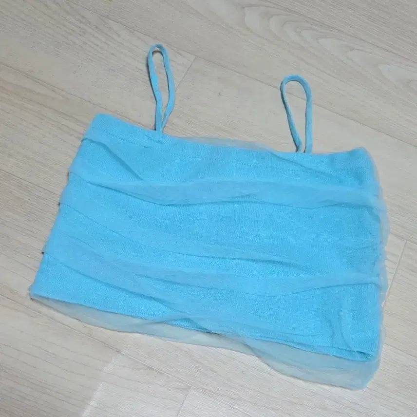 [BUNJANG] Sky Blue Frill Tutu Bustier Top / 하늘색 뷔스티에 캉캉 프릴 튜튜 탑
