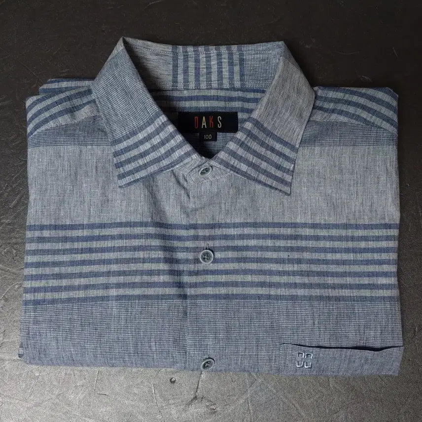 [BUNJANG] Daks Linen Blend Short-Sleeve Shirt / 닥스 미착용급 마 린넨함유 여름가능  셔츠 남방