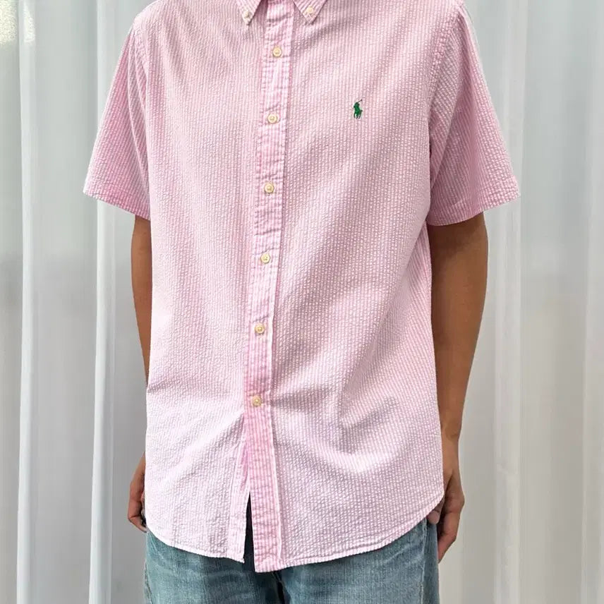 [BUNJANG] Polo Ralph Lauren Seersucker Shirt L / [L]폴로 랄프로렌 시어서커 셔츠