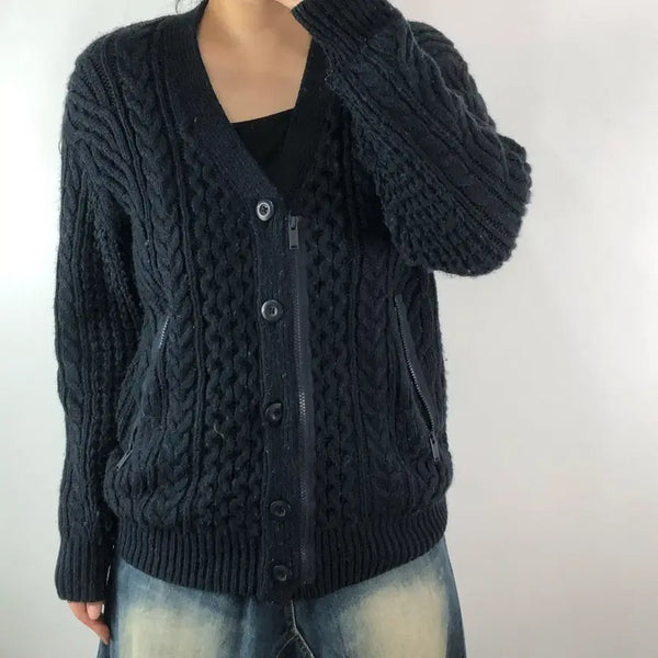 [BUNJANG] GU x Undercover Cable Cardigan / [S] GU x 언더커버 케이블 가디건