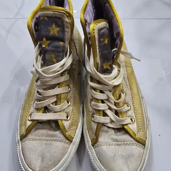 [BUNJANG] Converse High Top Sneakers Gold Star / 컨버스 하이탑 운동화 골드 별