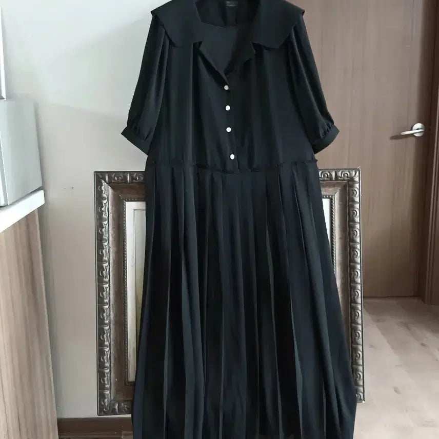 [BUNJANG] 09WOMEN Black Pleated Sailor Dress / 09 WOMEN 블랙 플리츠 원피스 88~99