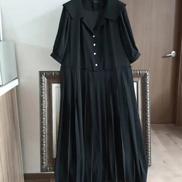 [BUNJANG] 09WOMEN Black Pleated Sailor Dress / 09 WOMEN 블랙 플리츠 원피스 88~99