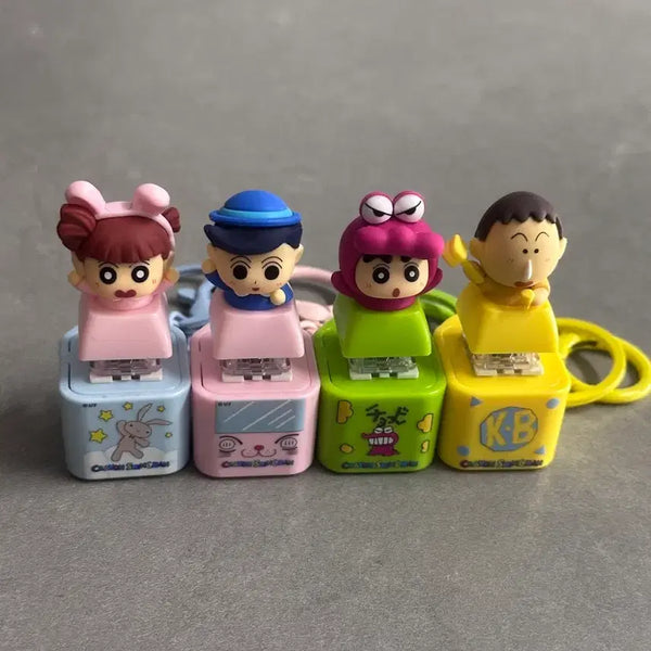 [BUNJANG] Crayon Shin-chan Crayon Friends Set LED Keycap Charm / (짱구, 맹구, 유리, 철수 세트) led 키캡 키링 신상 팔아요