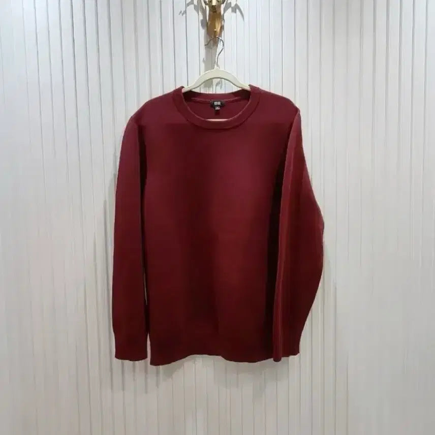 [BUNJANG] Uniqlo Burgundy Cotton Knit Sweater XL / 유니클로 니트