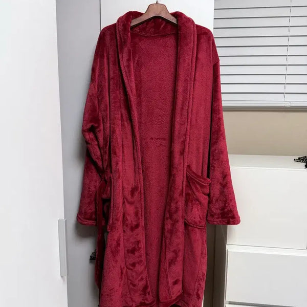 [BUNJANG] Red Microfiber Robe / 레드 극세사 로브 가운