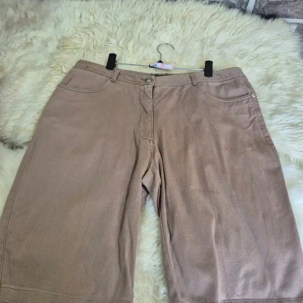 [BUNJANG] Beige 5-Part Wide Leg Pants Size 32 / 베이지색 5부 통바지32