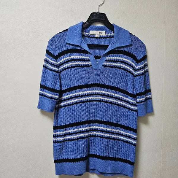 [BUNJANG] Comte Women's Striped Short Sleeve Knit Top - Size L / 꼼뜨 여성 스트라이프 반팔 니트 L