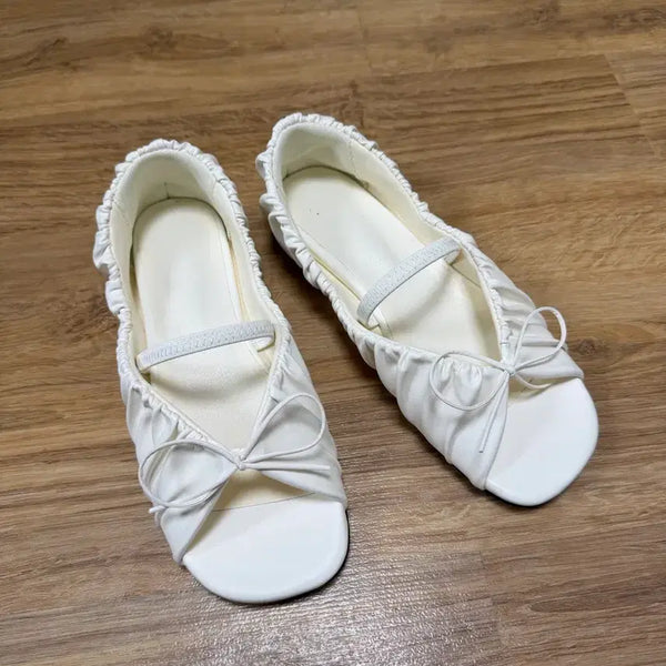 [BUNJANG] Open Toe Ribbon Mary Jane Shoes (235) / 오픈토 리본 메리제인 235 @새상품