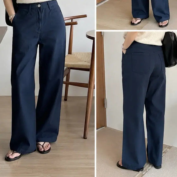 [BUNJANG] Navy Wide Pants (Large) / 네이비 와이드 팬츠 바지 라지 L 봄여름 바지