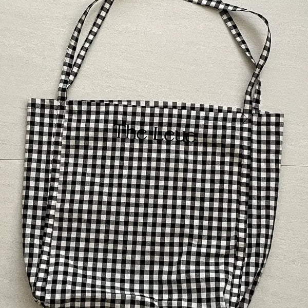 [BUNJANG] DERER Check Eco Bag (Unsealed New) / (더르에/ 단순개봉 새상품) 체크 에코백
