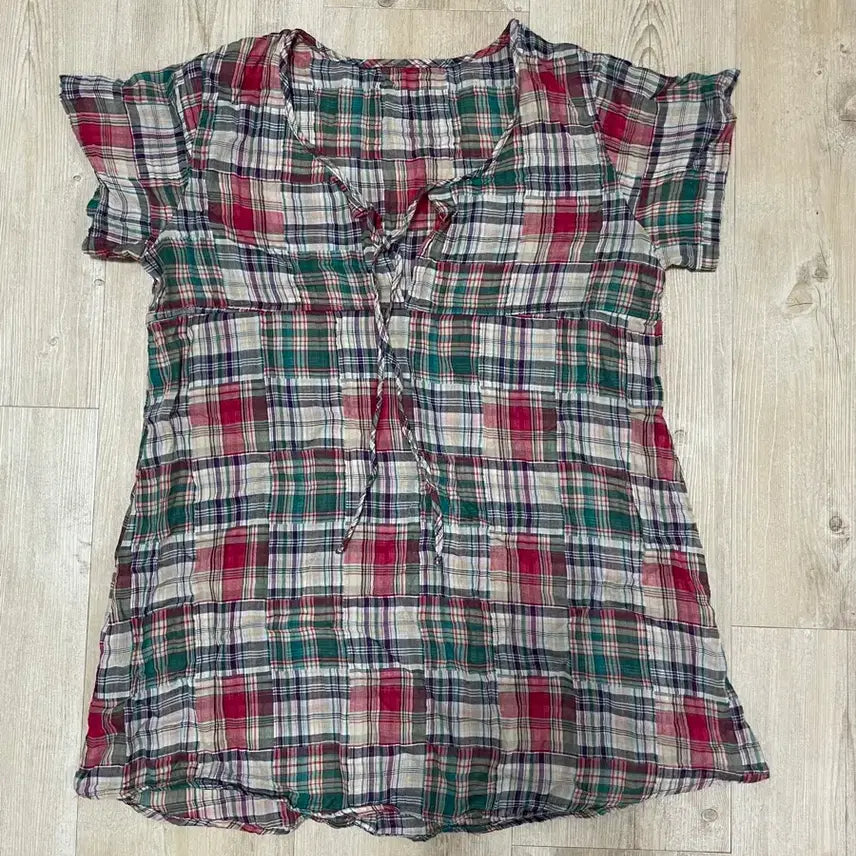 [BUNJANG] Vintage Check Pattern Blouse / 빈티지 블라우스