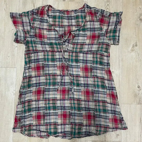 [BUNJANG] Vintage Check Pattern Blouse / 빈티지 블라우스