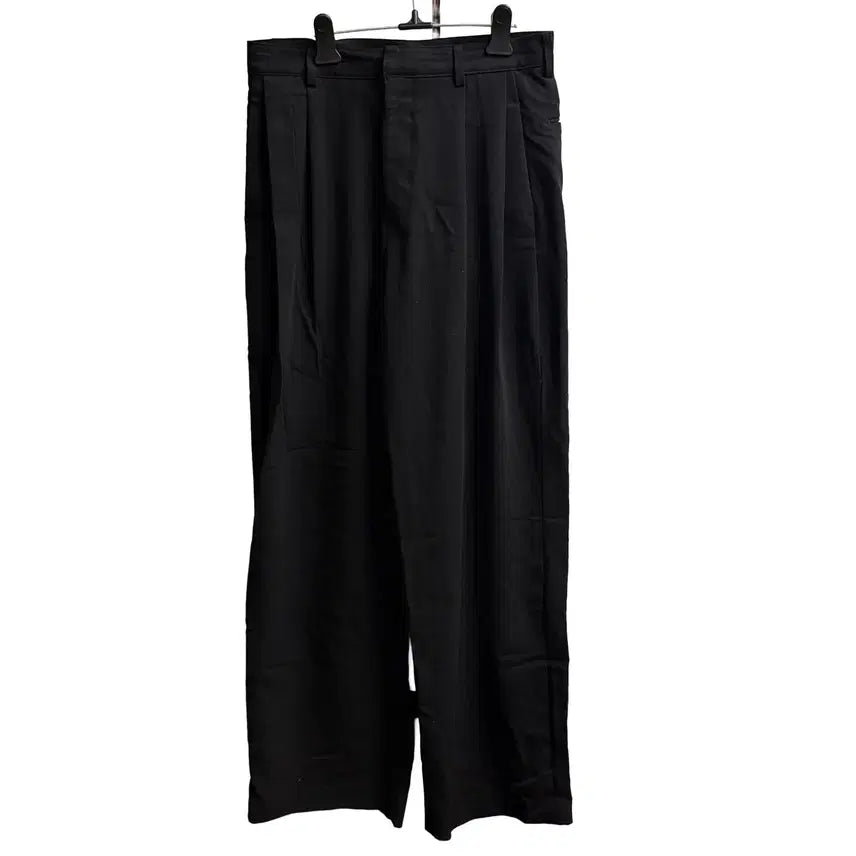 [BUNJANG] Signature Wide Black Slacks M / 시그니처 와이드 블랙 슬랙스 M