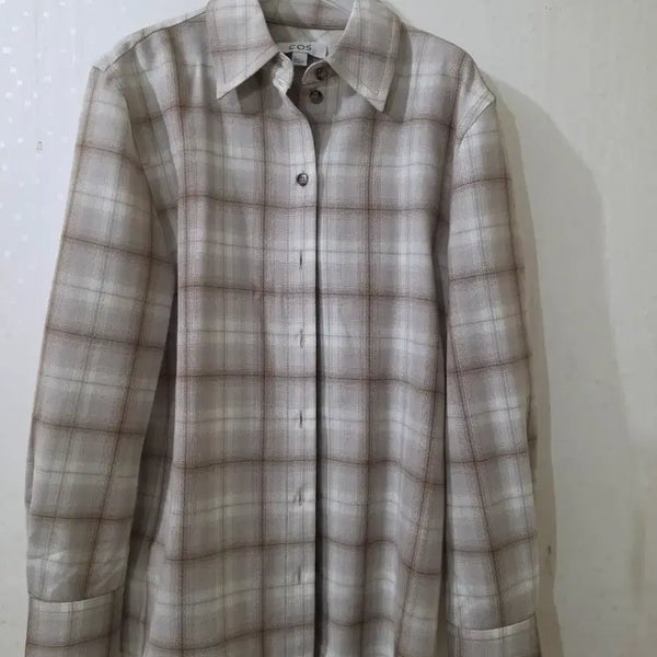 [BUNJANG] COS Checked Shirt Beige Size 32 / cos 체크셔츠 베이지 32