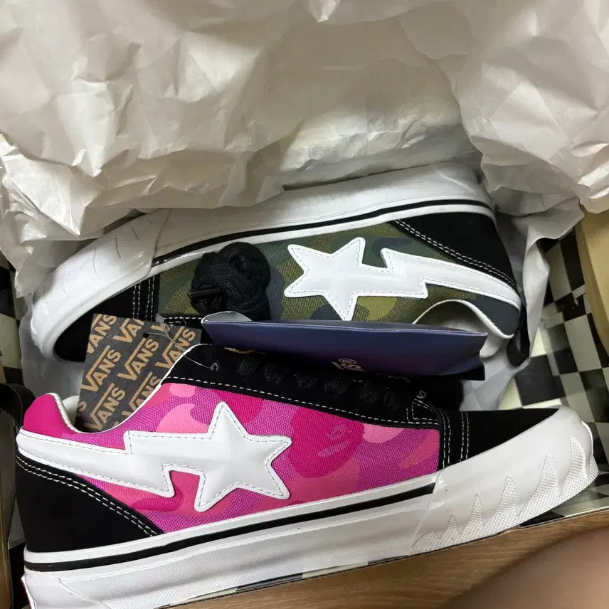 [BUNJANG] Vans x Bape Premium Sk8-Hi Camo Green / 반스 x 베이프 프리미엄 뉴스쿨 카모그린 새상품 245 판매 합니다