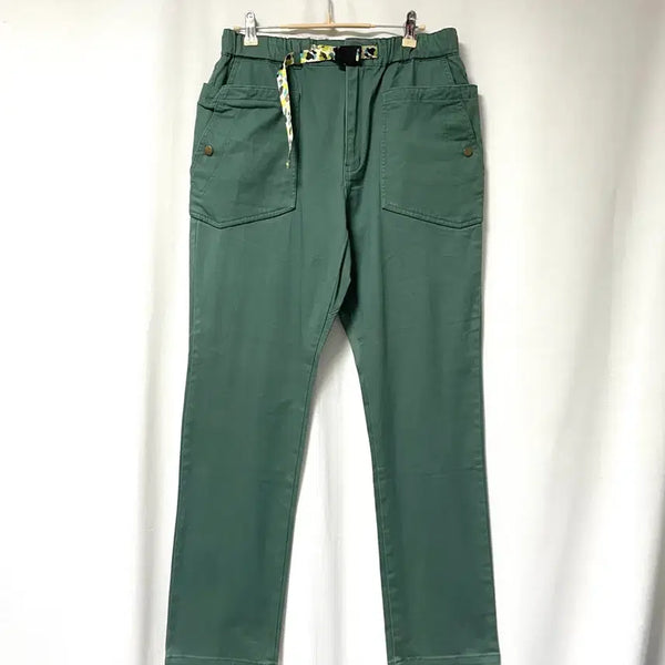 [BUNJANG] CHUMS Cotton Stretch Bending Belt Outdoor Pants Green M / CHUMS 첨스 얇은 코튼 신축성 밴딩 벨트 아웃도어 팬츠 M _ 그린
