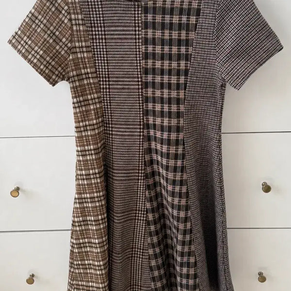 [BUNJANG] Zara Check Patchwork Dress / 자라 체크 패치워크 원피스