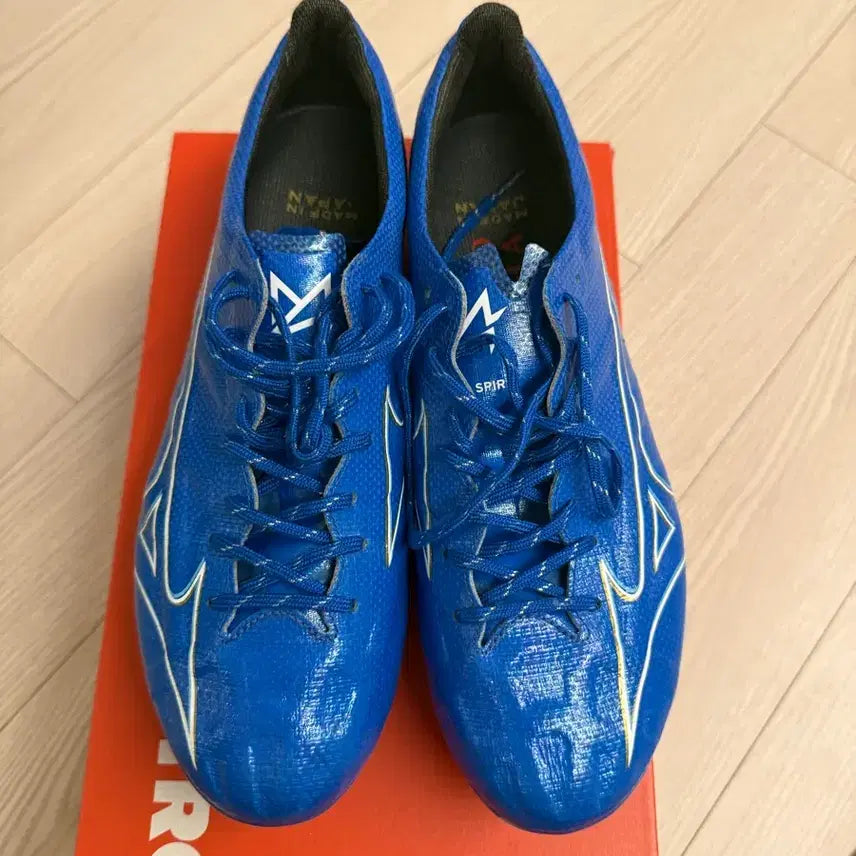 [BUNJANG] Mizuno Alpha Japan Football Boots Blue SG 260 / 미즈노 축구화 알파 재팬 블루 260