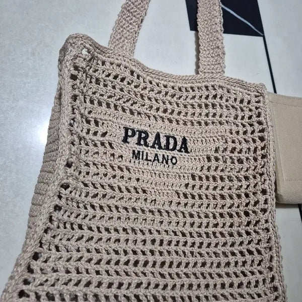 [BUNJANG] Handmade Rattan-Style Summer Bag / 프라다 여름라탄 핸드메이드