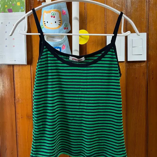 [BUNJANG] Striped Sleeveless Top / 에이블리 펀칭 스트라이프 나시