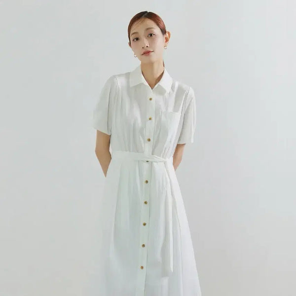 [BUNJANG] CLOVIS White Shirt Dress Size 66 / CLOVIS 화이트 셔츠 원피스 66