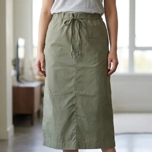 [BUNJANG] Khaki String Waist Skirt / 카키 스트링 스커트 치마