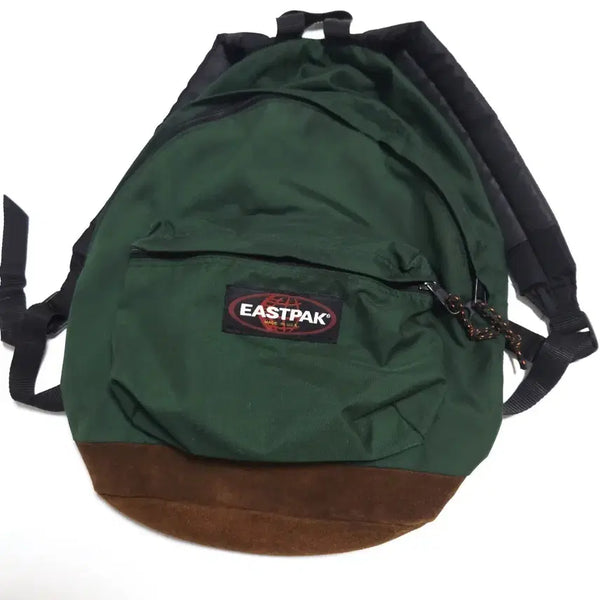 [BUNJANG] Eastpak 90s USA Suede Bottom Backpack Green / 이스트팩 90s USA 스웨이드 바텀 백팩 그린