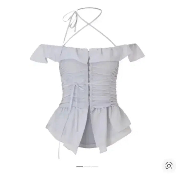 [BUNJANG] Newearlin Fairy Chiffon Blouse Pure Gray / 뉴얼린 fairy 페어리 쉬폰 블라우스 퓨어그레이 새상품