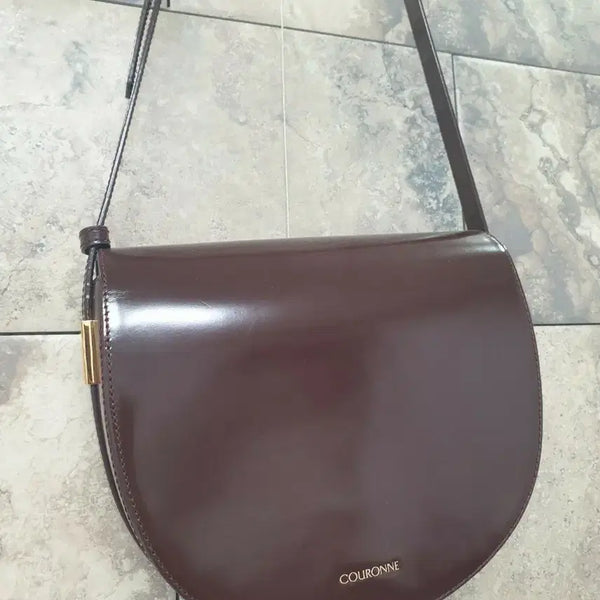 [BUNJANG] Cron Leather Crossbody Bag Dark Brown / 크론 크로스백 다크 브라운