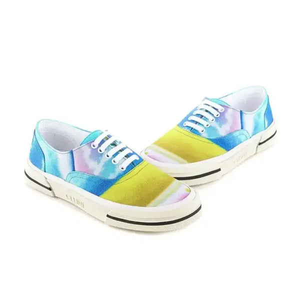 [BUNJANG] Celine Low Lace-Up Canvas Sneakers White/Multi Color Size 43 / 셀린느 로우 레이스업 스니커즈 캔버스 43