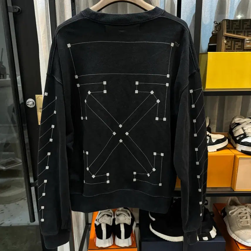 [BUNJANG] Off-White Backbone Arrow Sweatshirt Black / [정품/M사이즈] 오프화이트 백본 애로우 맨투맨 블랙