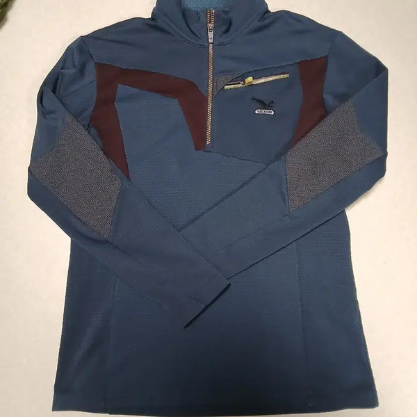 [BUNJANG] Salewa Men's Zip-Up T-Shirt Navy / 살레와 남성 집업 티셔츠 네이비