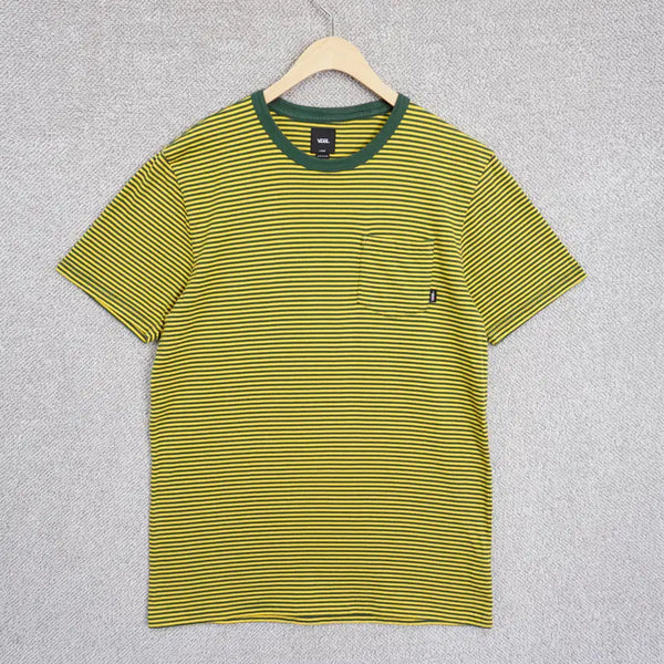 [BUNJANG] Vans Men's Striped Pocket Short Sleeve T-Shirt L / 반스 Vans 남성 스트라이프 포켓 반팔 티셔츠 L