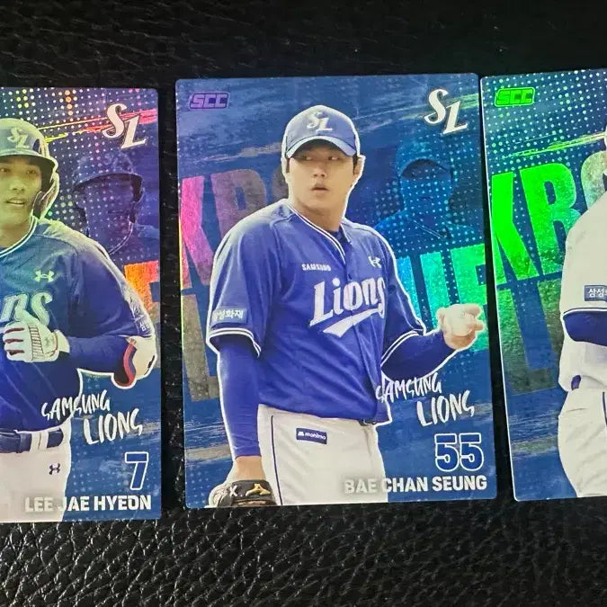 [BUNJANG] Samsung Lions Baseball Players Photocard Set (Lee Jae-hyun, Bae Chan-seung, Baek Jung-hyun) - Hologram / 삼성 라이온즈 선수 카드 3장 세트 (이재현, 배찬승, 백정현) 홀로