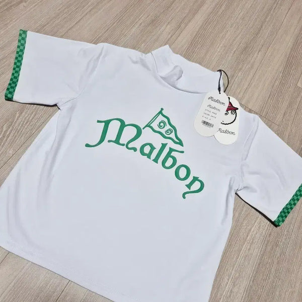 [BUNJANG] Malbon Women's Golf Cropped T-Shirt (White, Medium) / 새상품)말본여성골프티셔츠 반목골프크롭티